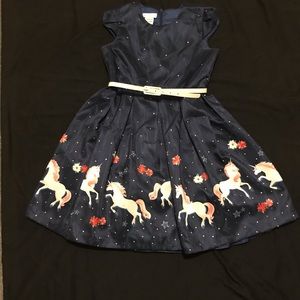 Navy with unicorns & stars Bonnie Jean Girls Dress size: 16